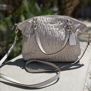 Coach cross body or over the shoulder tote in white